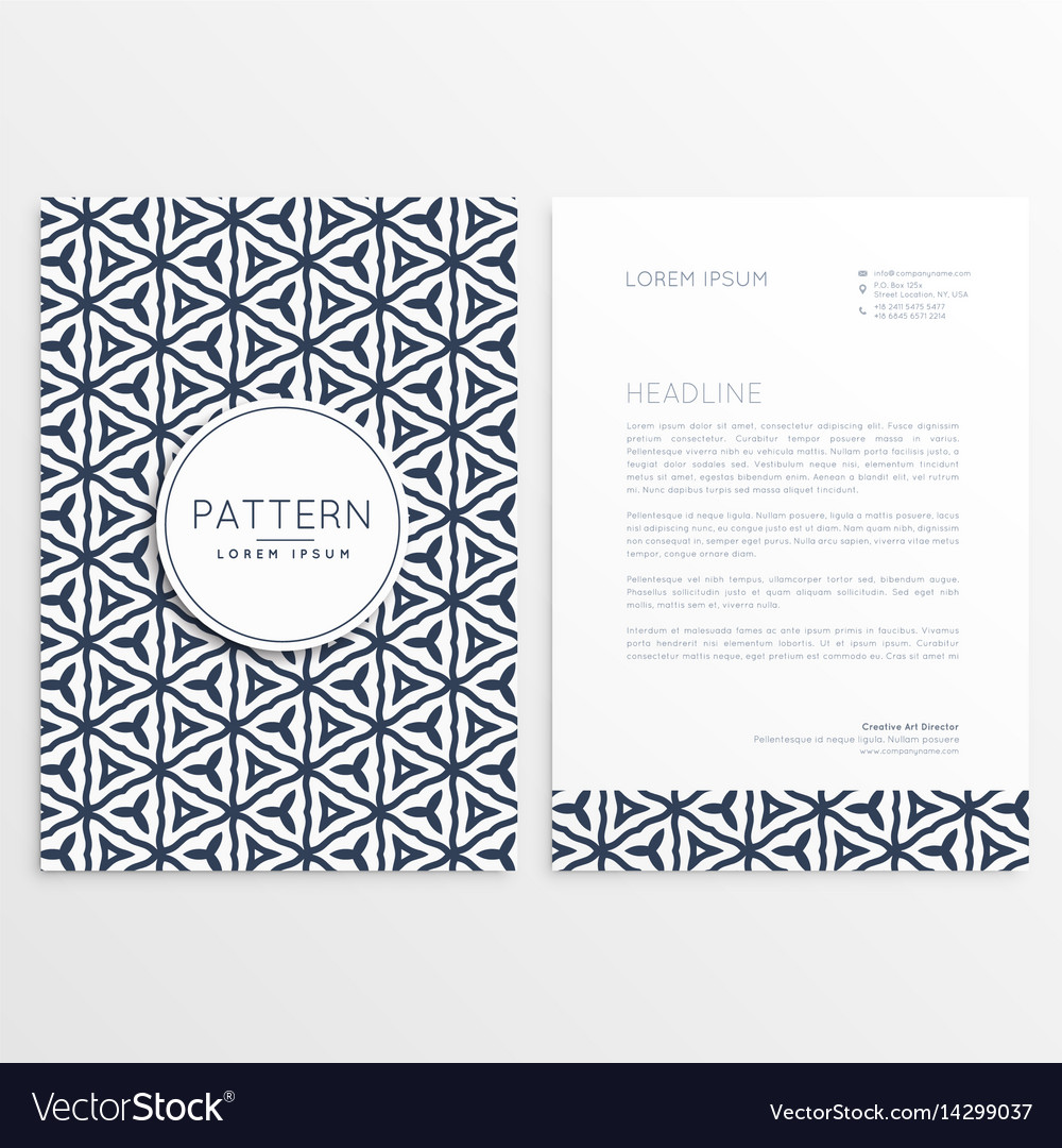 Stylish letterhead design with abstract pattern