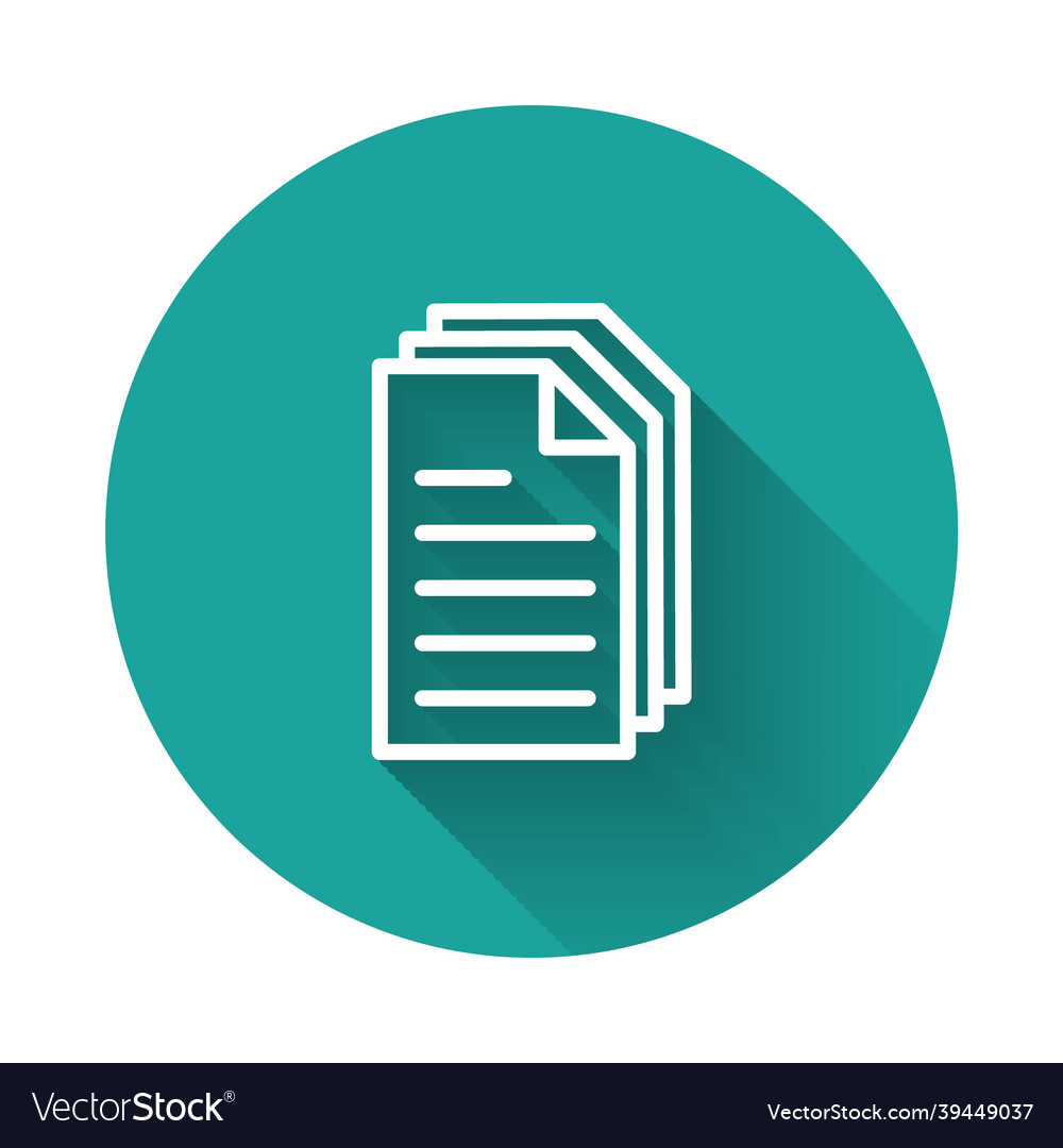White line file document icon isolated with long Vector Image White line file document icon isolated with long