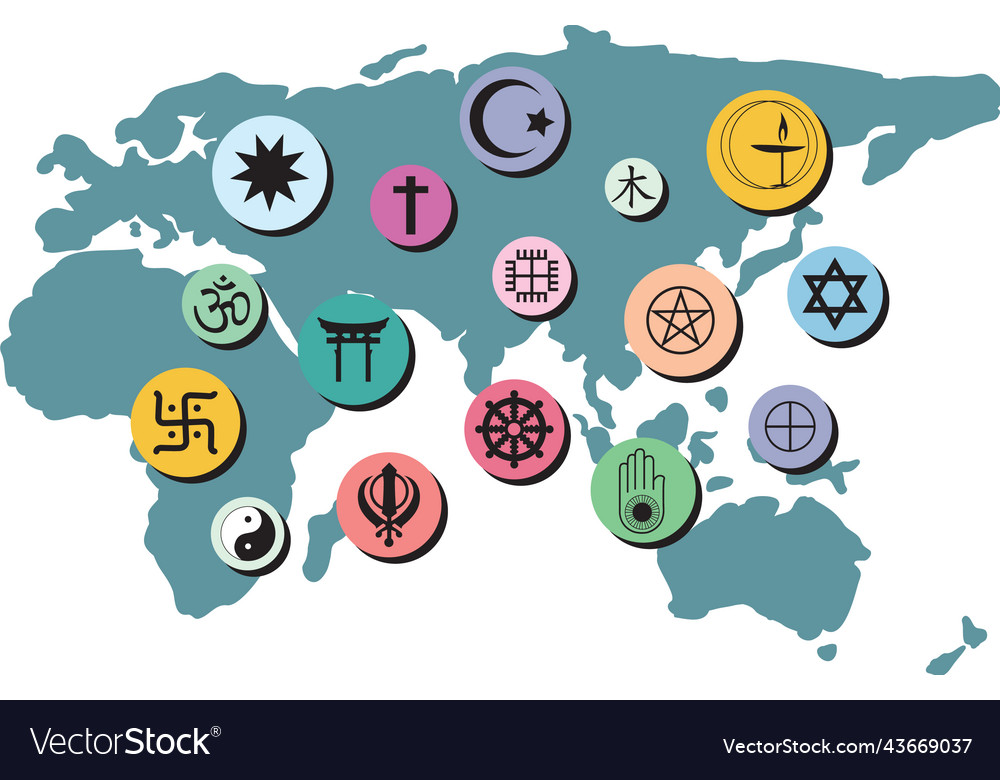 World religion symbols concept