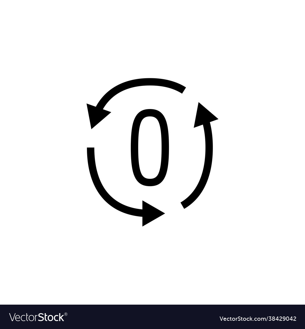 0 zero number recycle logo icon