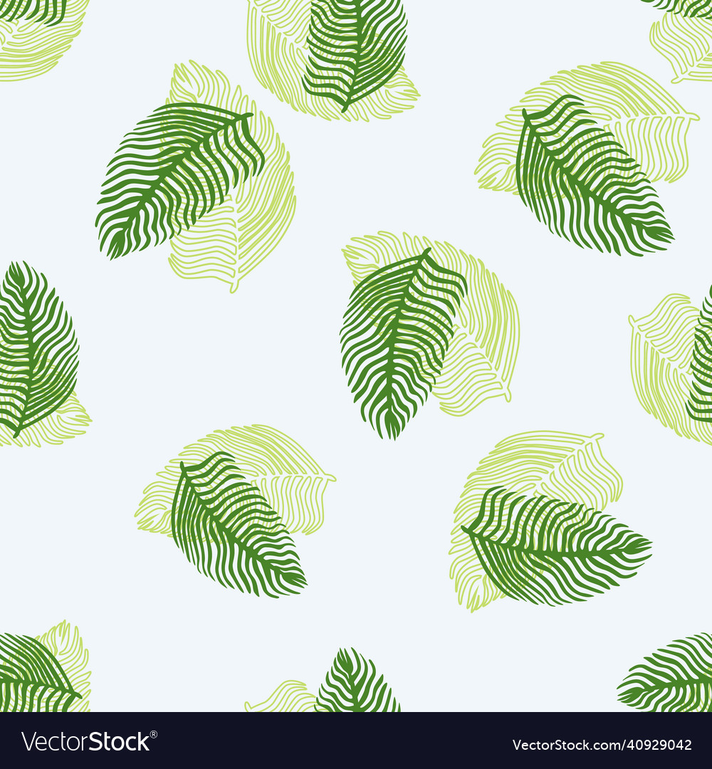Abstract palm leaf seamless pattern with hand Vector Image Abstract palm leaf seamless pattern with hand