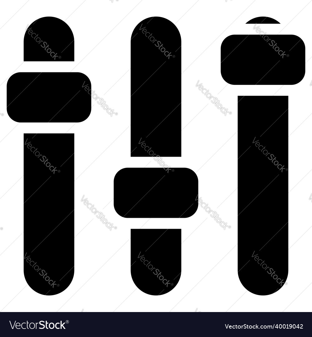 Adjuster slider tuner fader bars with levers knobs vector image Adjuster slider tuner fader bars with levers knobs
