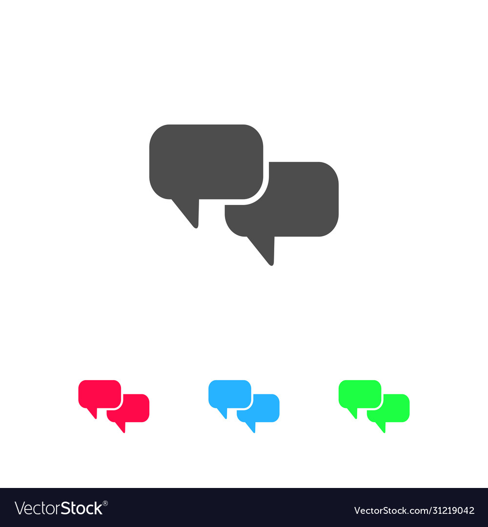 Chat with dialog clouds icon flat