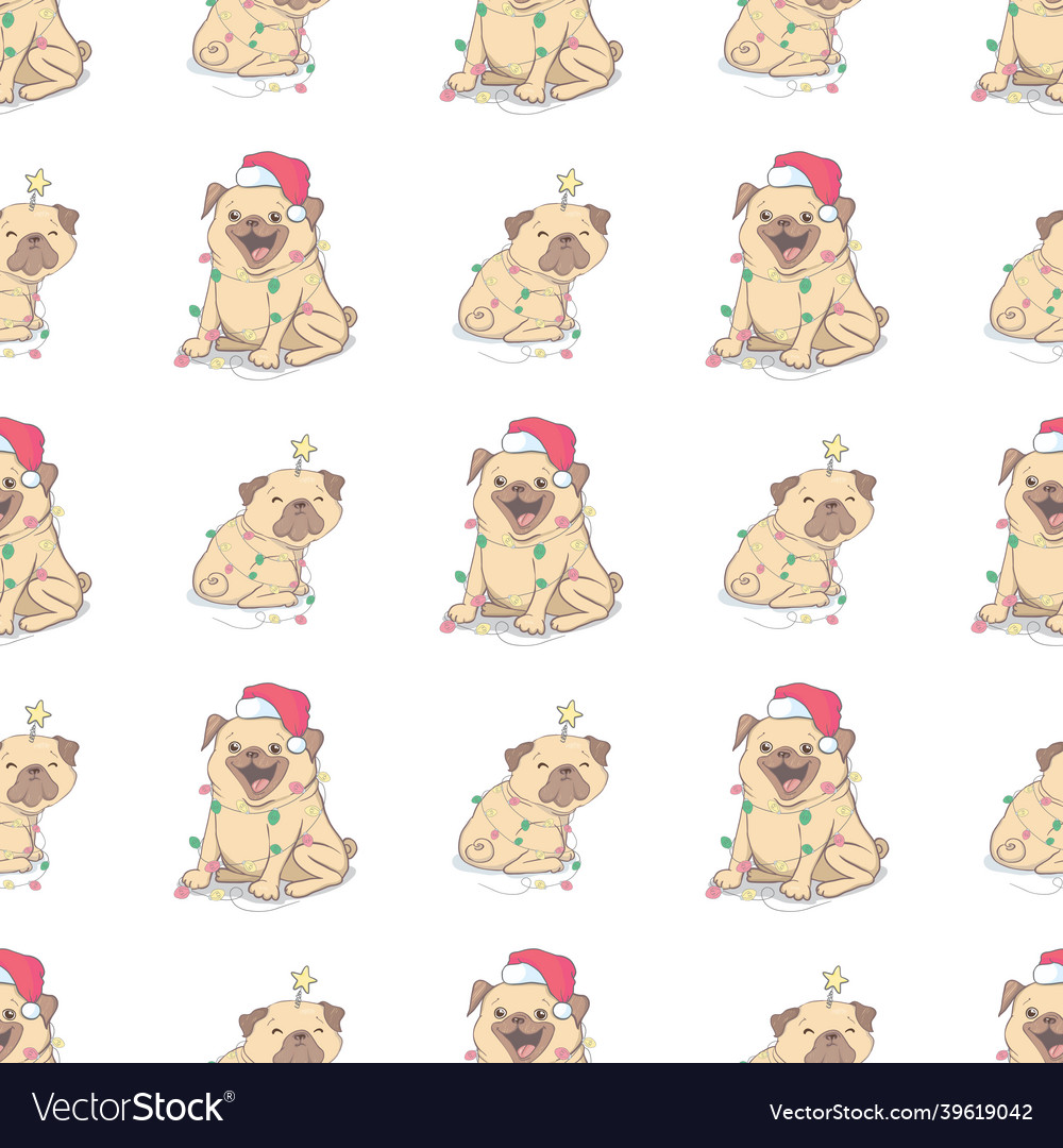 Christmas seamless pattern with the image vector image Christmas seamless pattern with the image