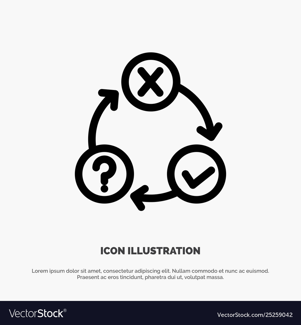 Daily flow issues organization realization line vector image Daily flow issues organization realization line