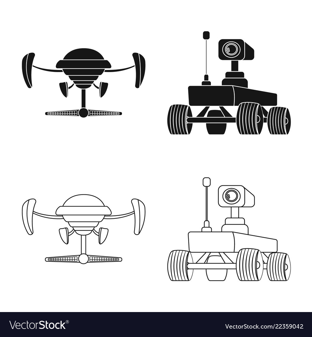 Design of mars and space sign set Vector Image Design of mars and space sign set