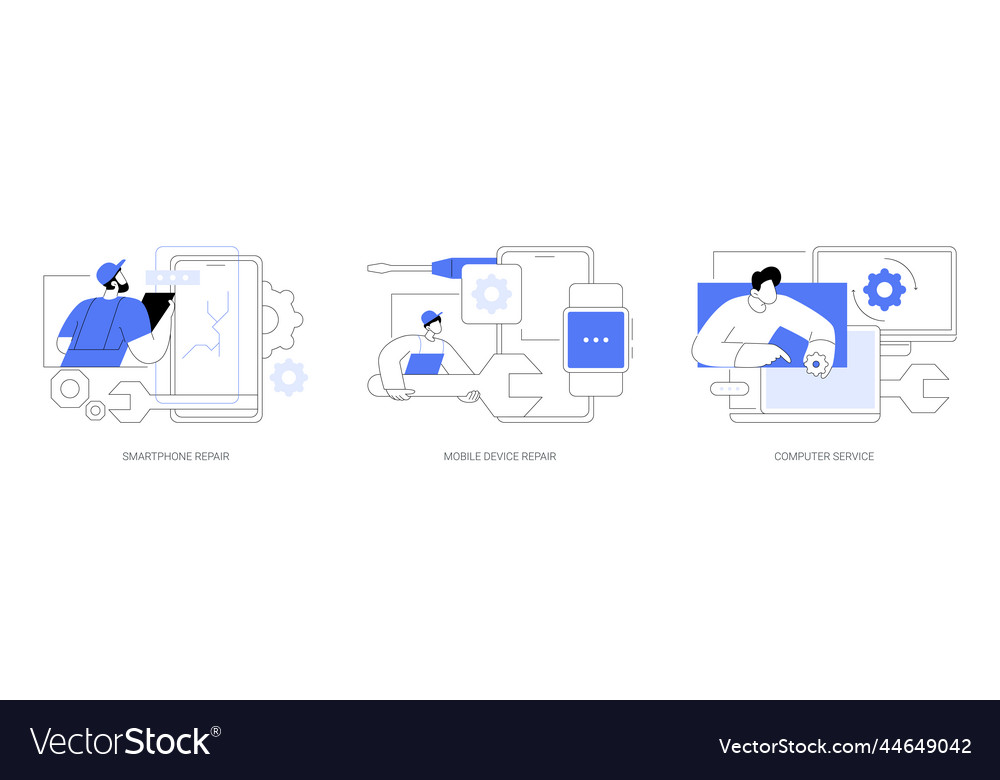 Gadget fixing abstract concept vector image Gadget fixing abstract concept