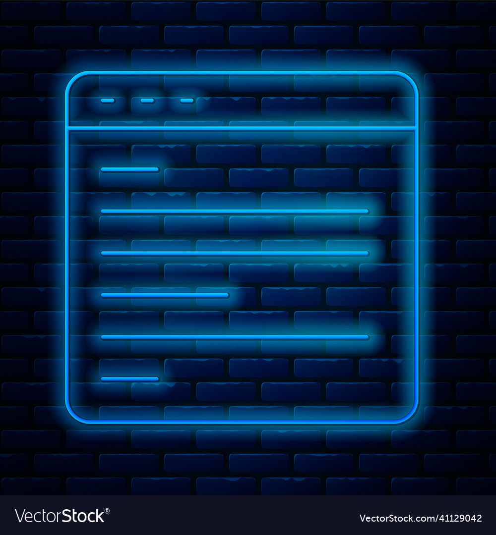 Glowing neon line computer api interface icon