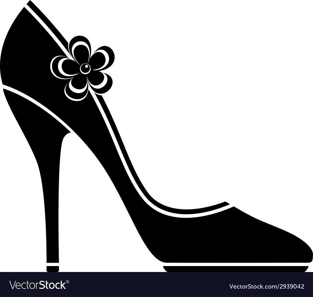 High heel shoes silhouette Royalty Free Vector Image