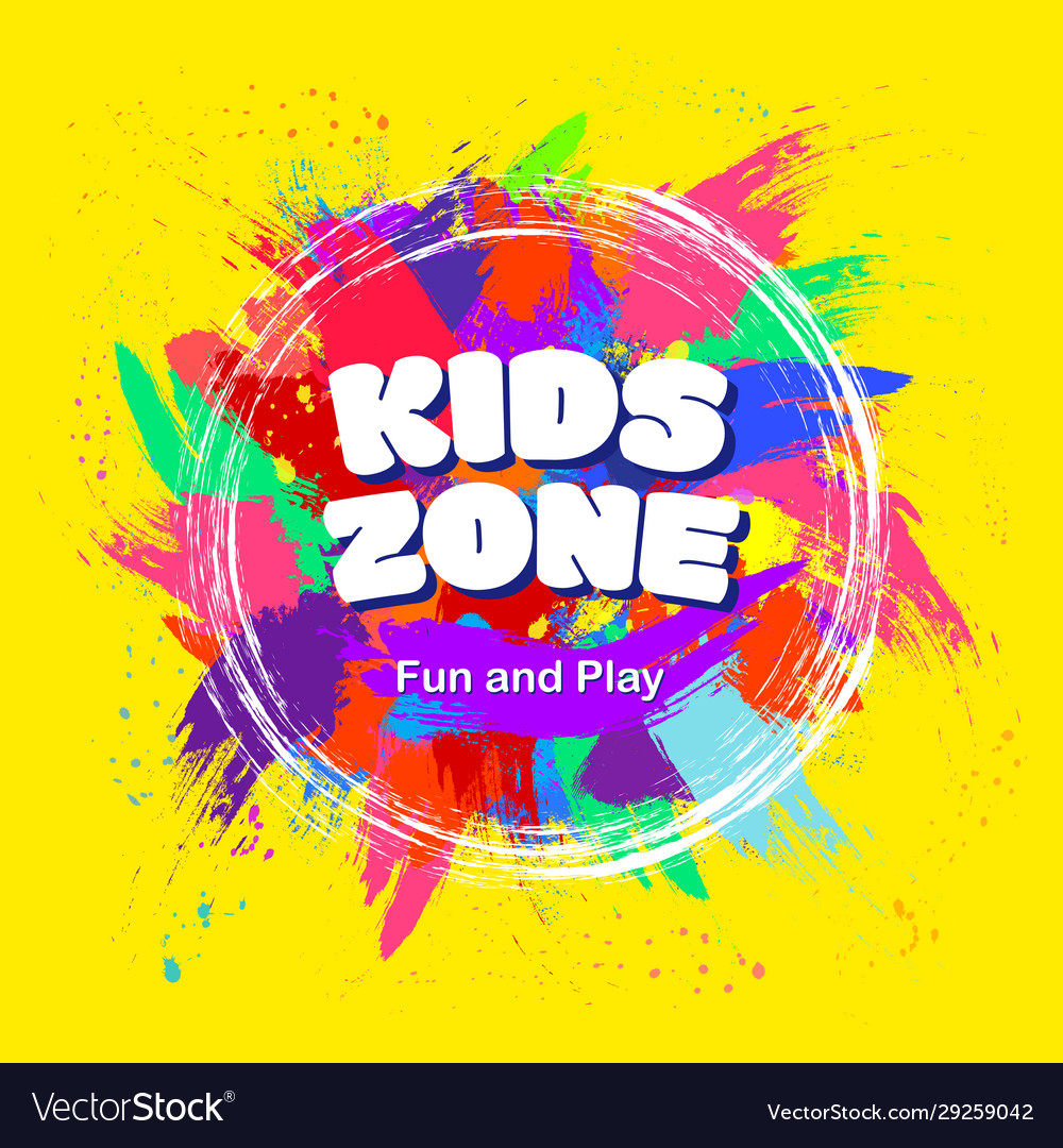 Kids zone colorful banner