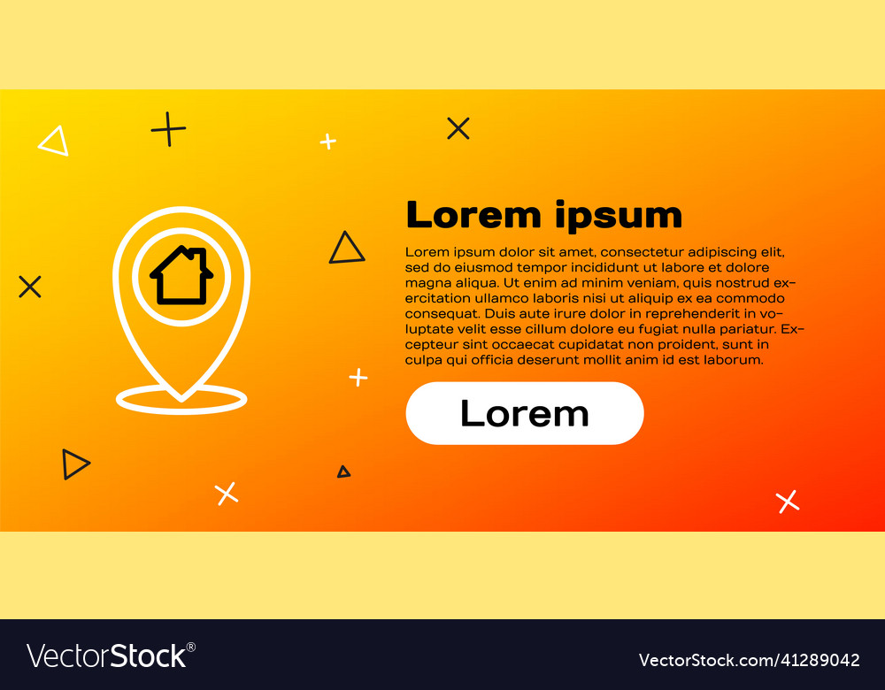 Line map pointer with house icon isolated vector image Line map pointer with house icon isolated
