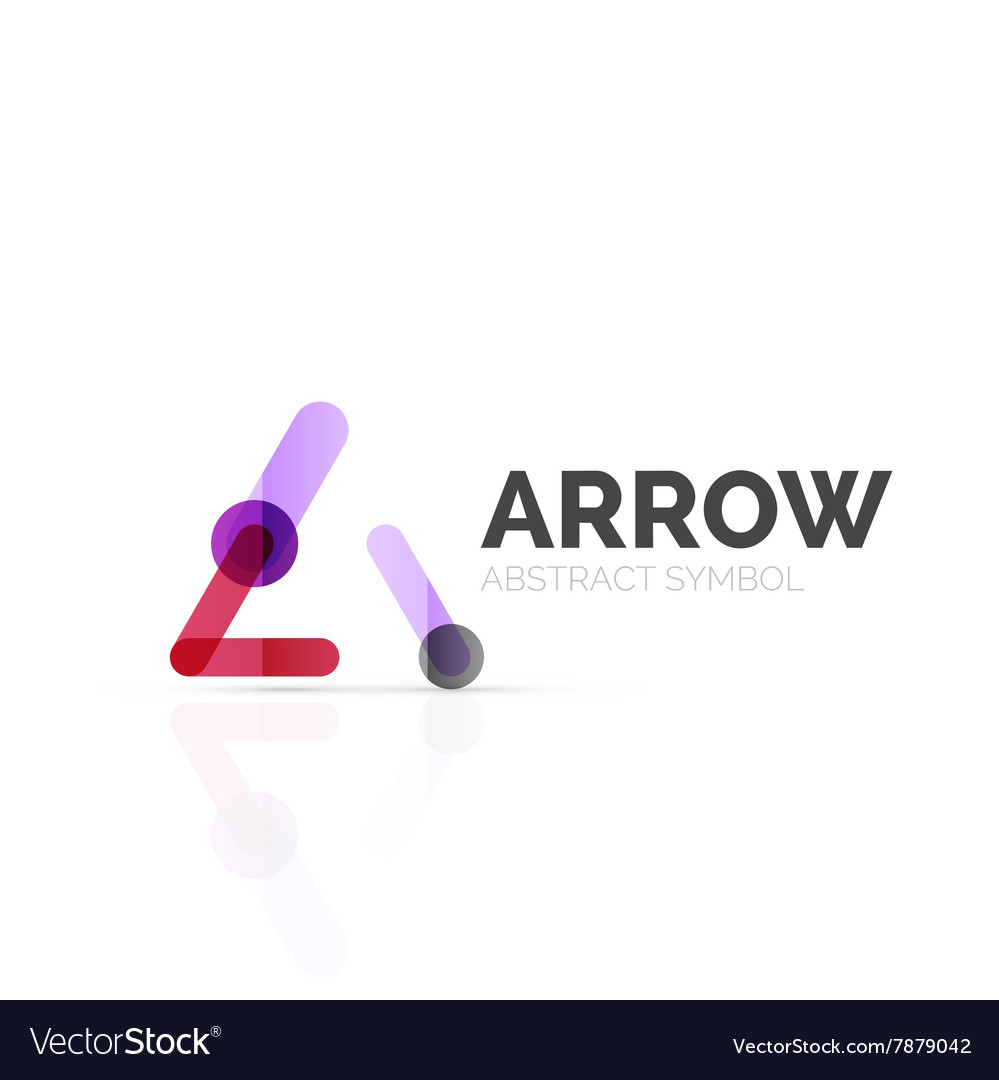 Linear arrow abstract logo connected multicolored