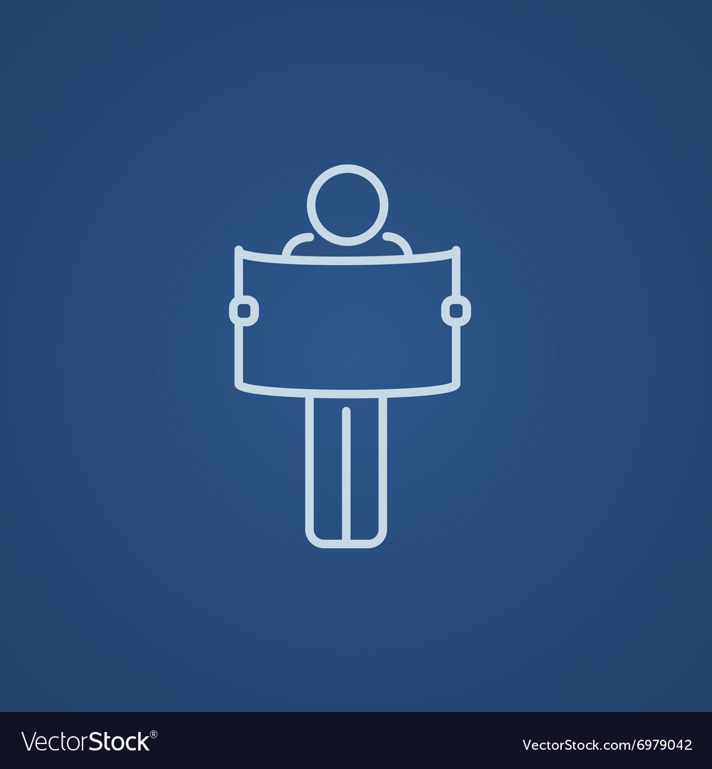 Man looking at map line icon