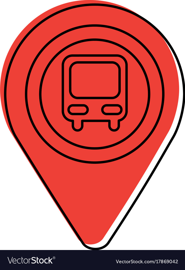 Map pointer with symbol bus station for location