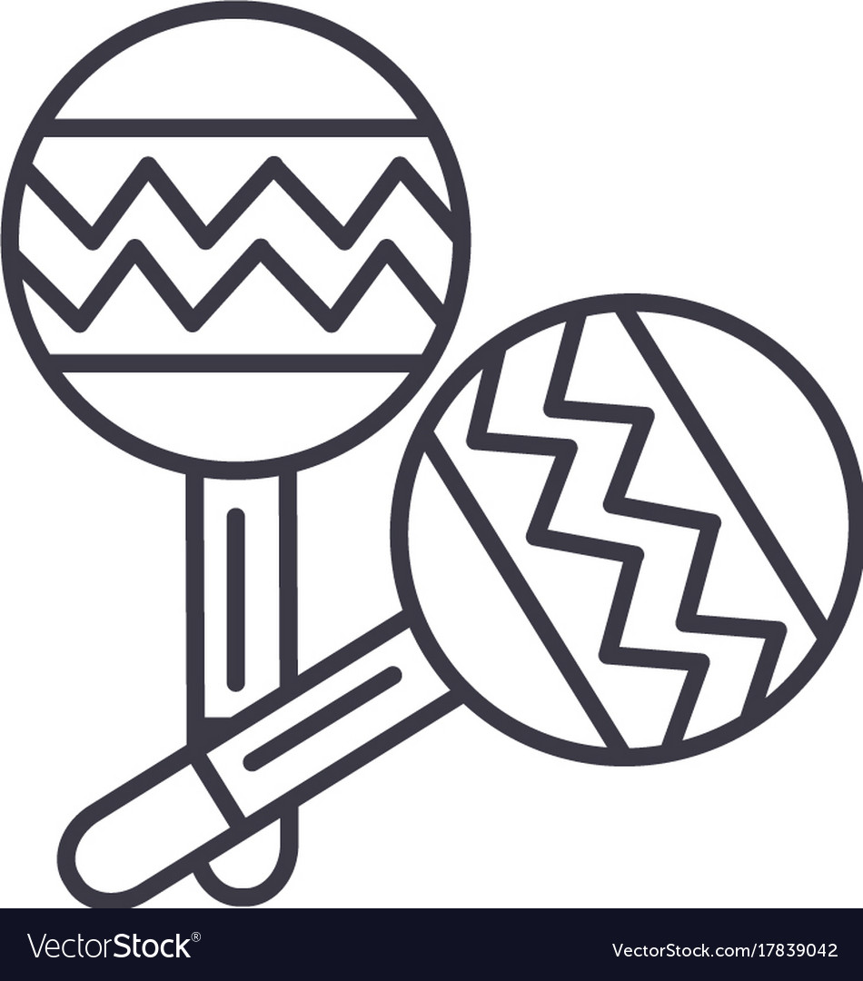 Maracas line icon sign