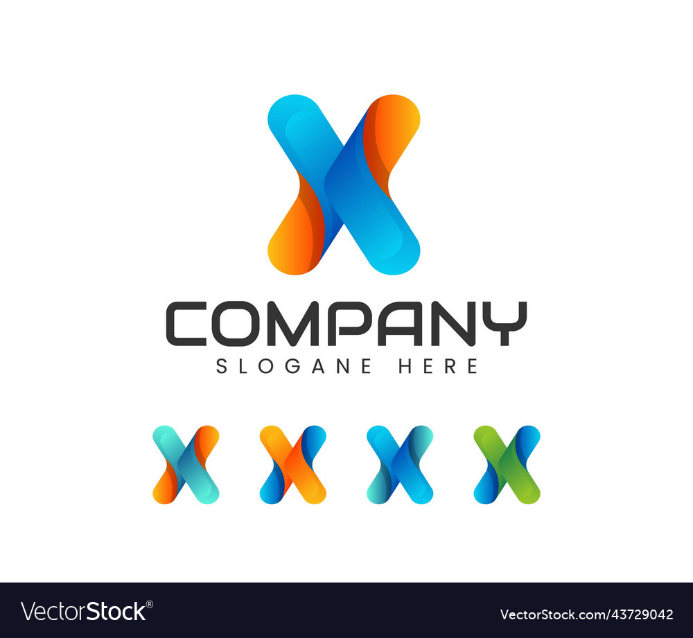 Modern unique of x initial letter logo template Vector Image