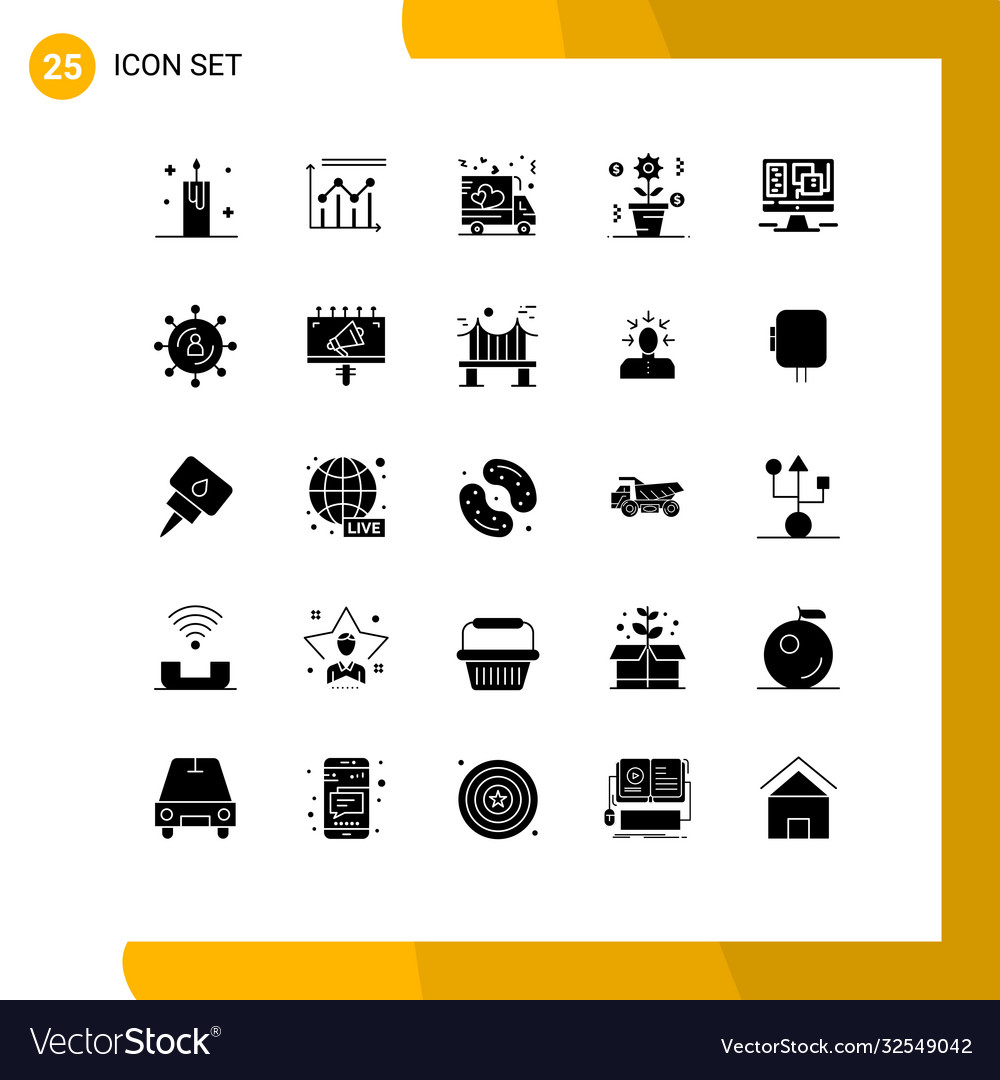 Pack 25 kreative solide Glyphen Wachstum Dollar