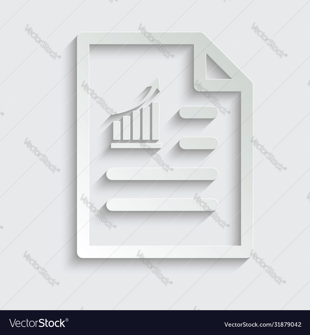 Paper document icon with chart or graph vector image Paper document icon with chart or graph