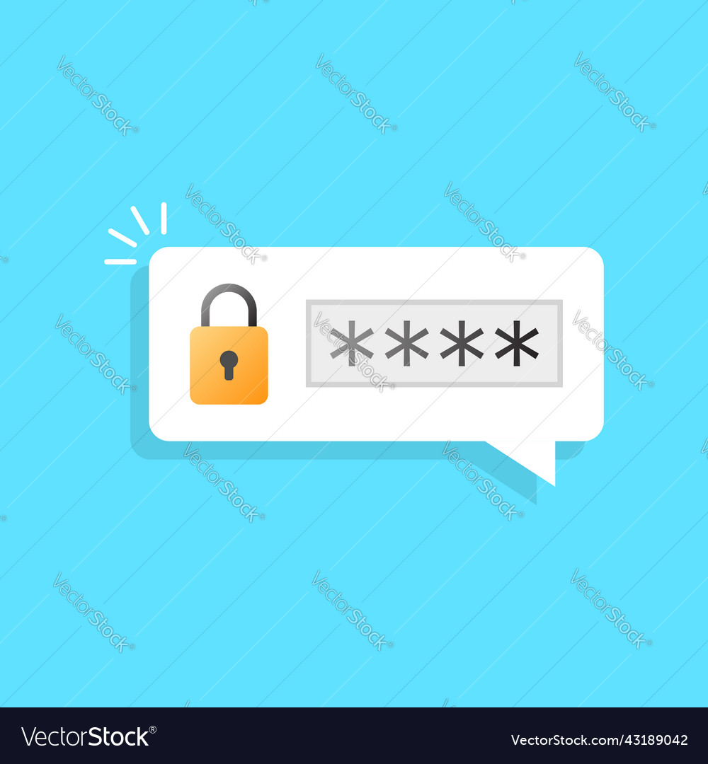 Password protected icon in flat style vector image Password protected icon in flat style