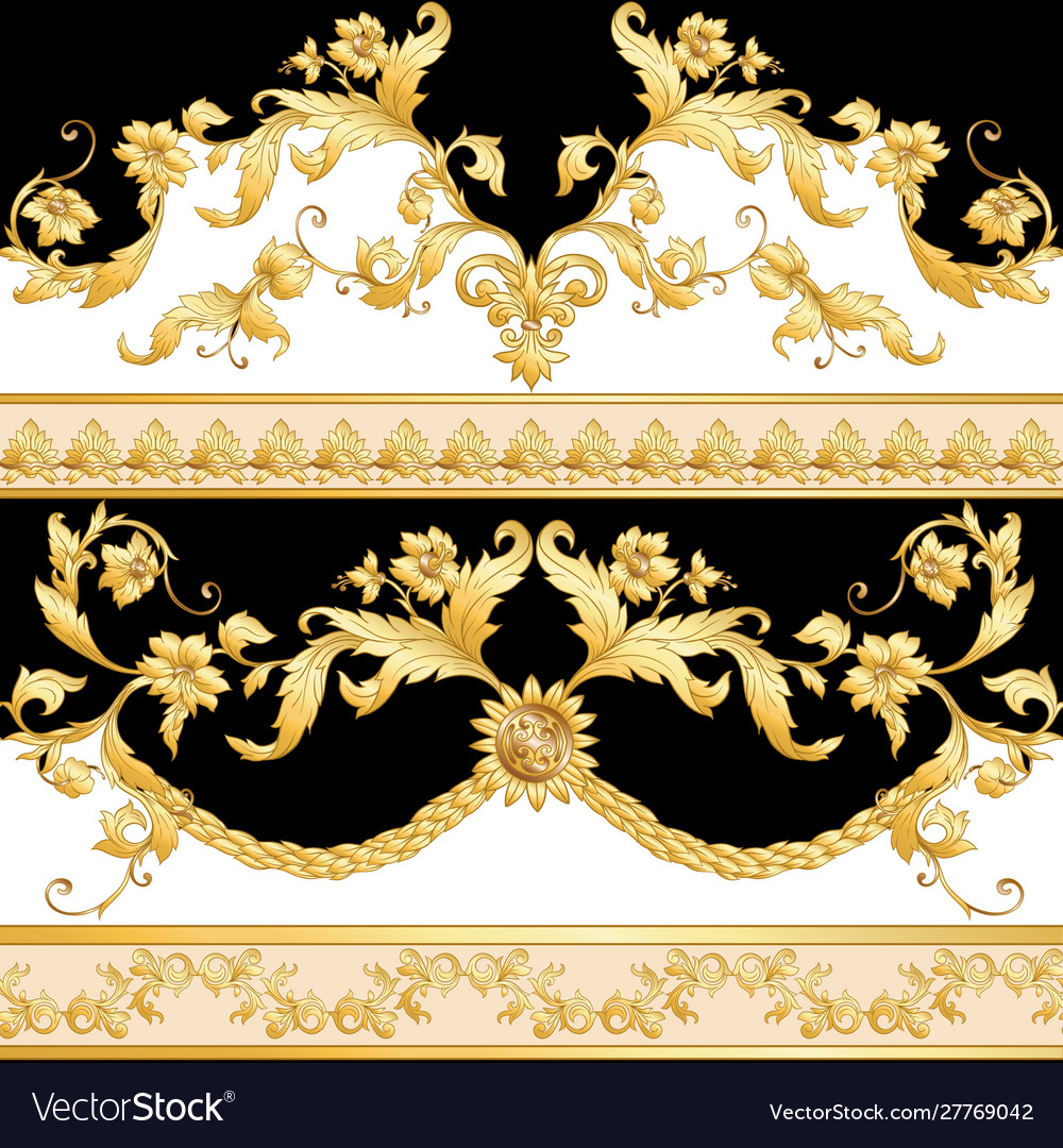 Seamless pattern background in baroque vector image Seamless pattern background in baroque