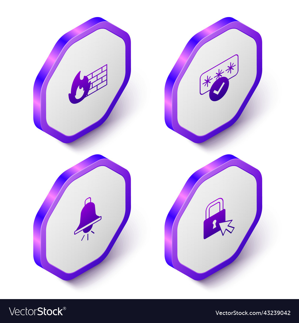 Set isometric firewall security wall password