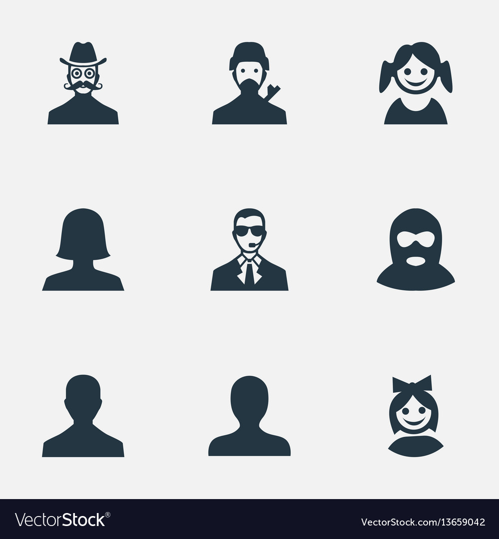 Set of simple avatar icons