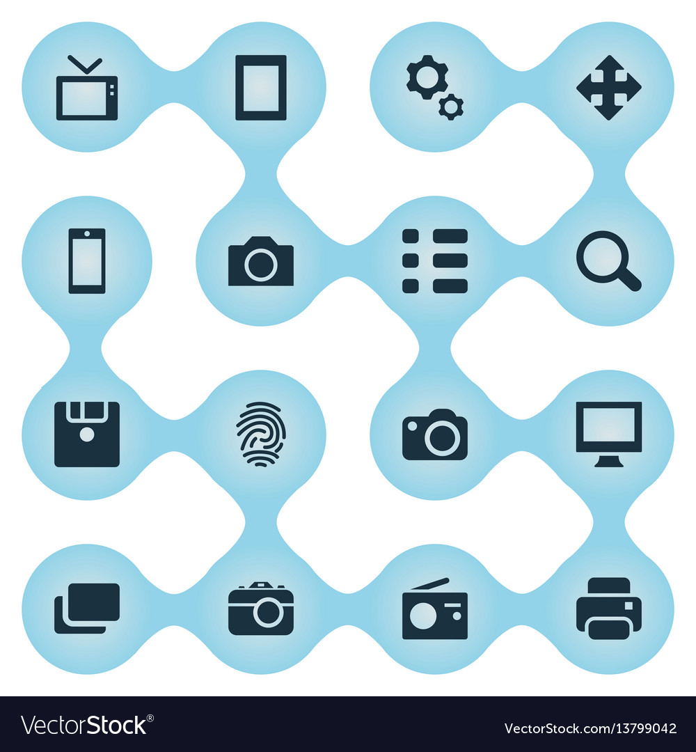 Set of simple digital icons