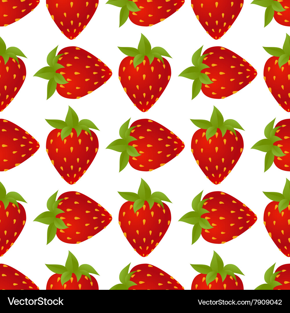 Strawberries seamless isolated Royalty Free Vector Image