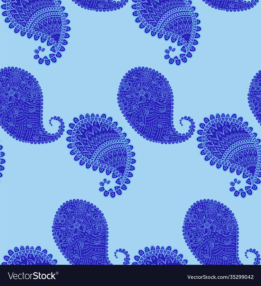 Turkish cucumber pattern in classic style vector image Turkish cucumber pattern in classic style