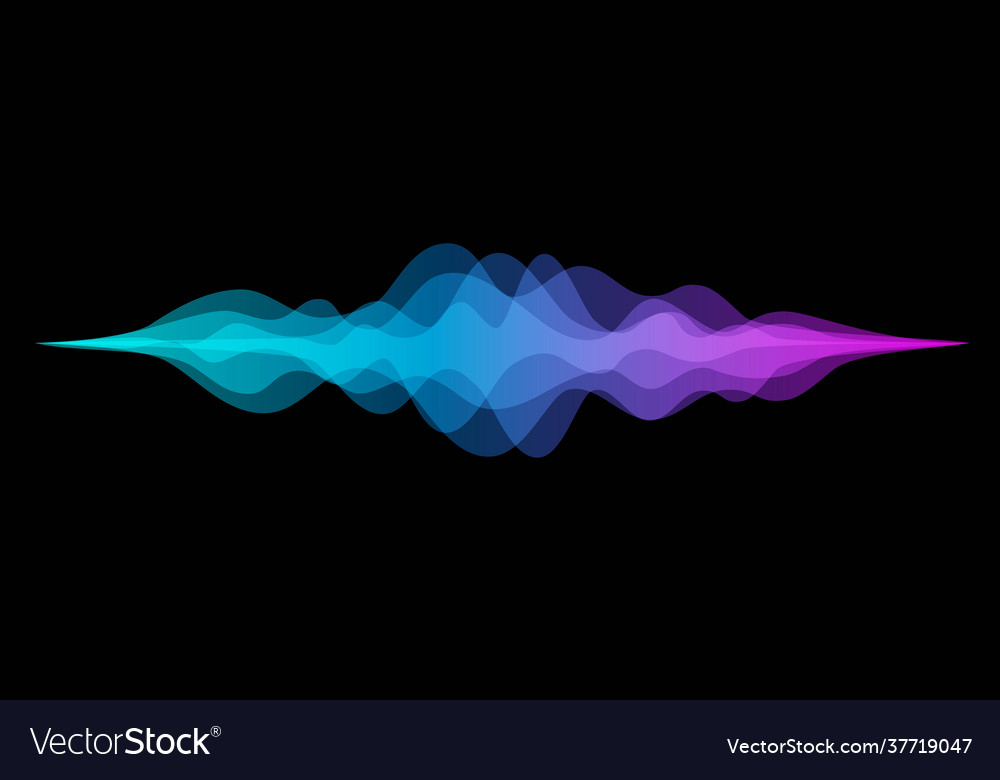 Abstract audio sound wave background blue Vector Image