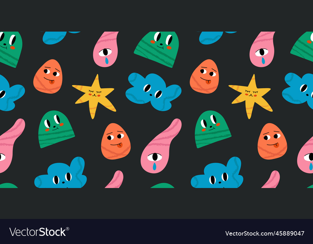 Abstract characters seamless pattern