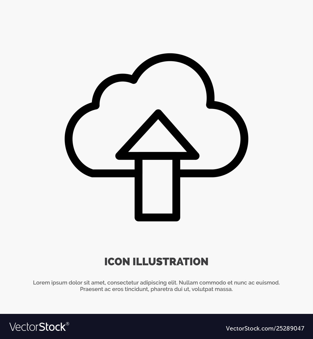 Arrow upload up cloud line icon vector image Arrow upload up cloud line icon