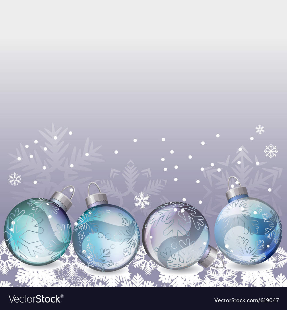 Blue christmas background with glass balls