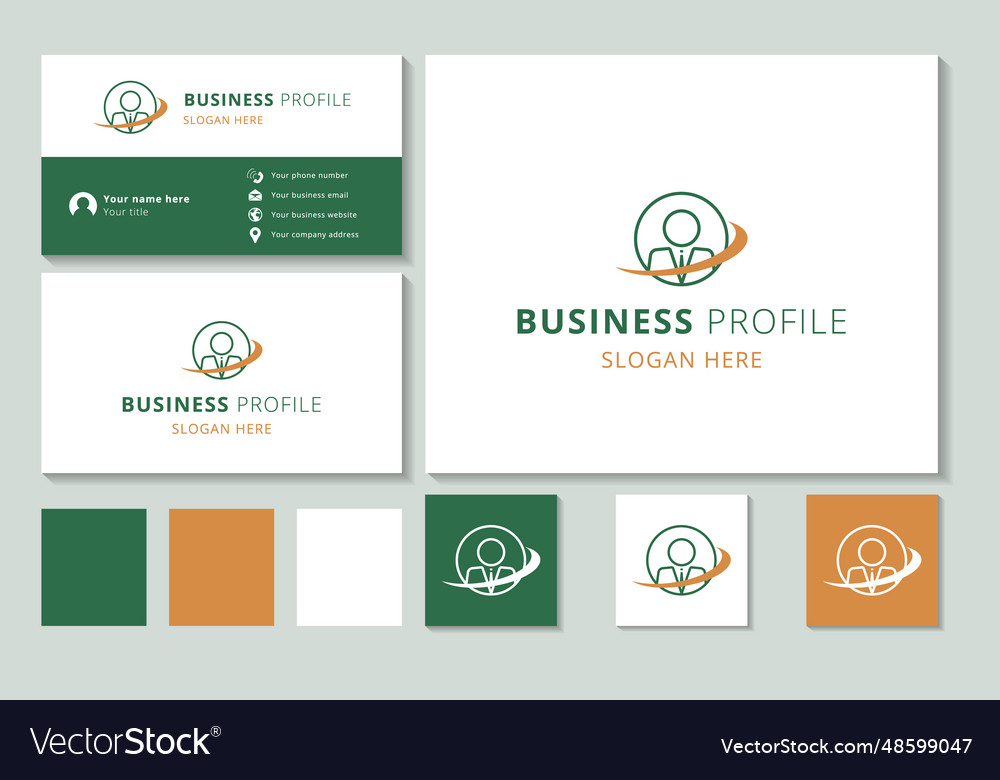 Business profile logo design with editable slogan Vector Image