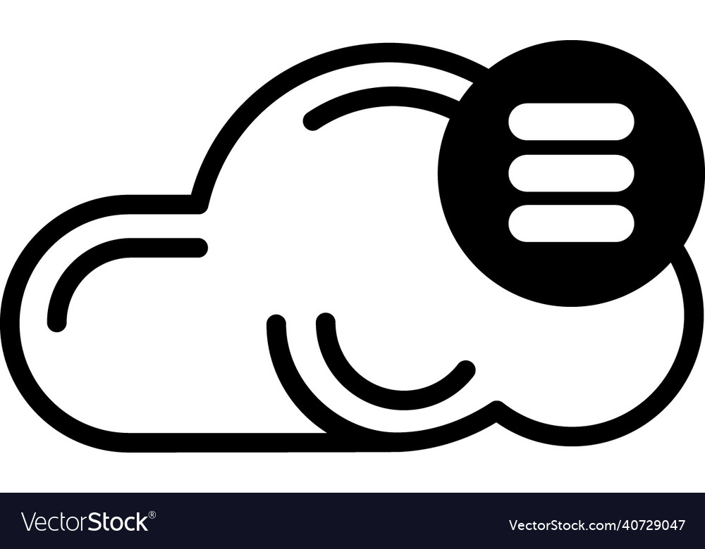 Cloud file menu options vector image Cloud file menu options