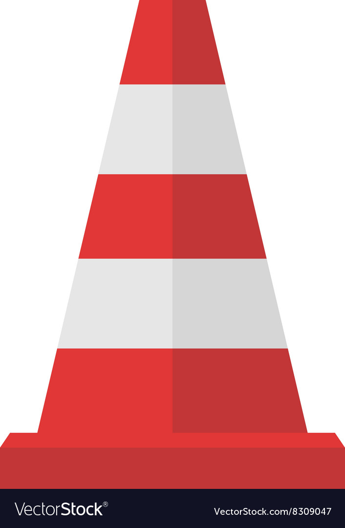 Construction of red road cones with stripes