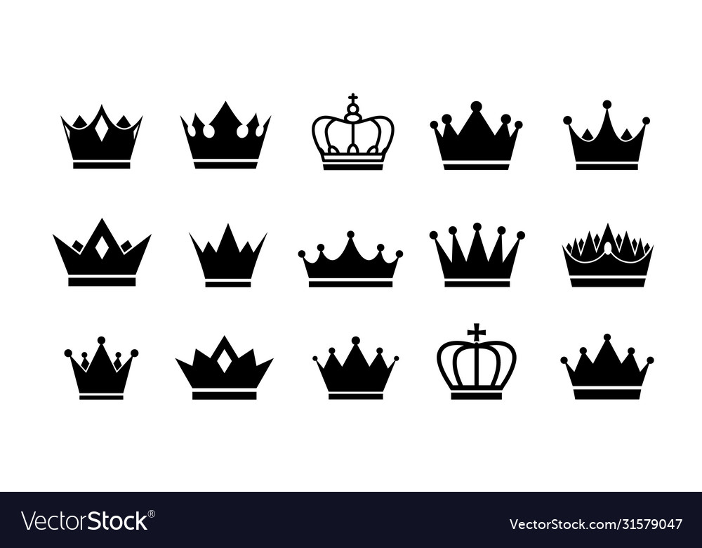 Crowns icon set crown logo collection Royalty Free Vector