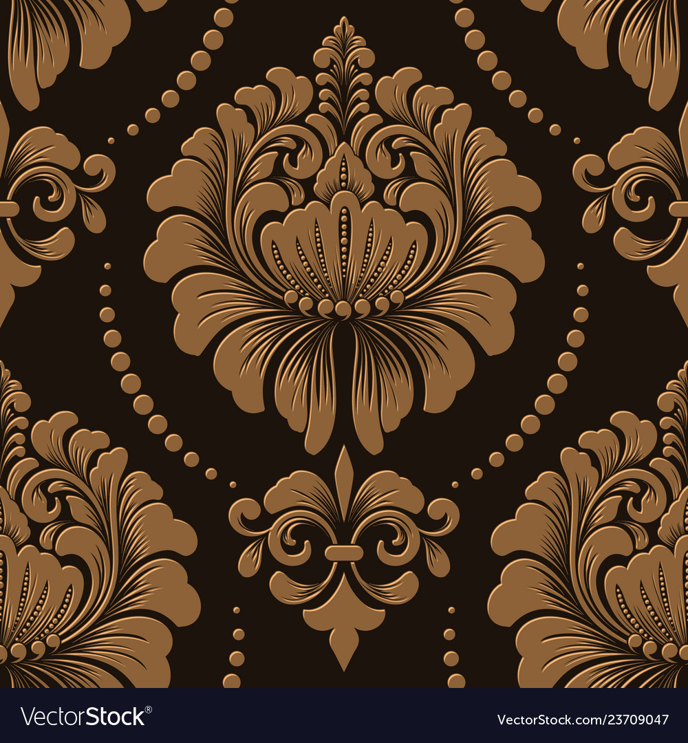 Damask Floral Pattern Element