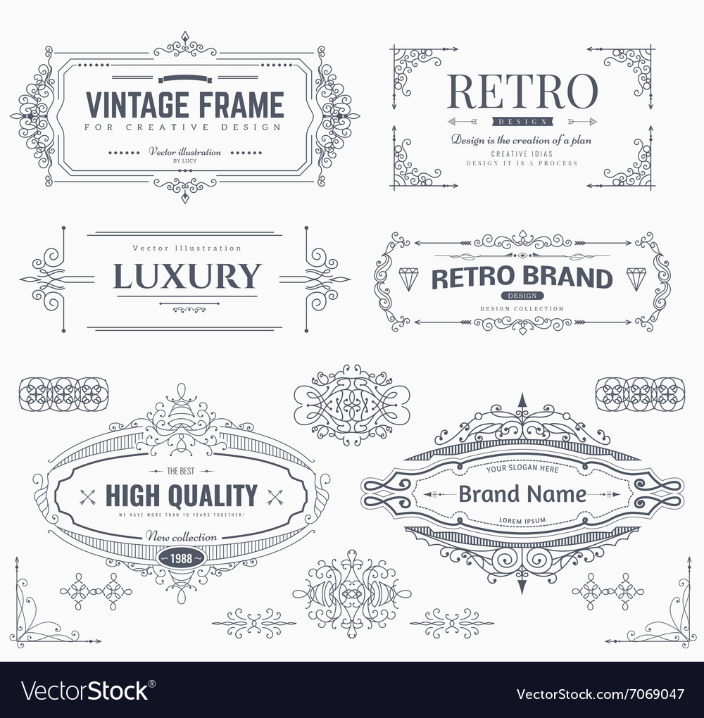 Design collection of vintage patterns Royalty Free Vector