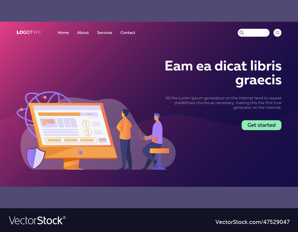 Developers testing software vector image Developers testing software