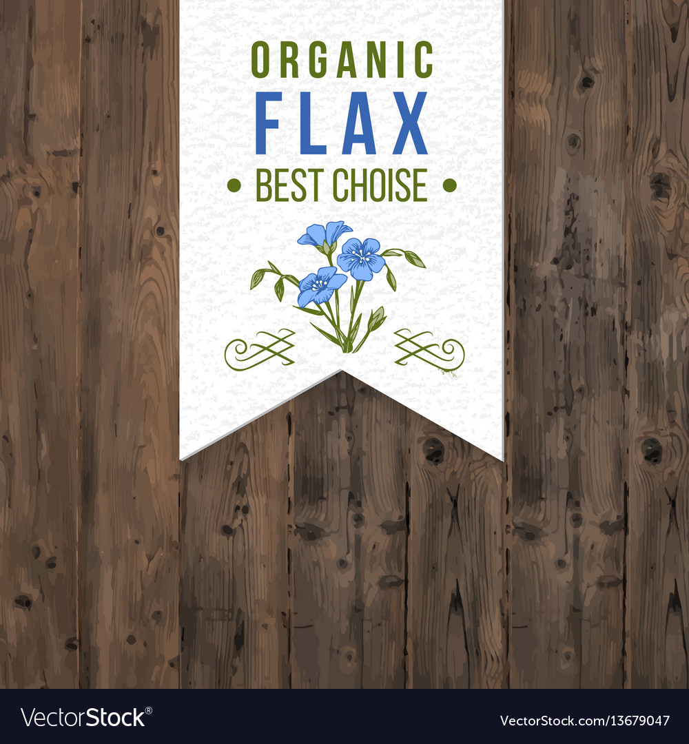 Flax Label With Type Design Royalty Free Vector Image