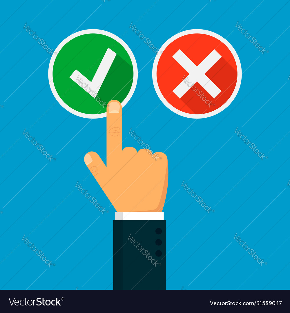 Hand Pushing Checkmark Button