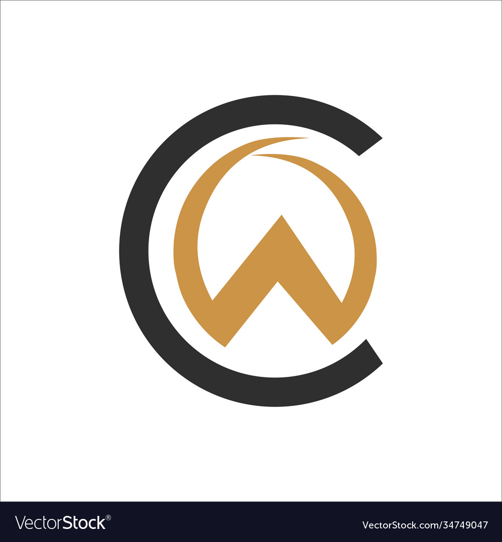 Initial letter cw logo or wc design