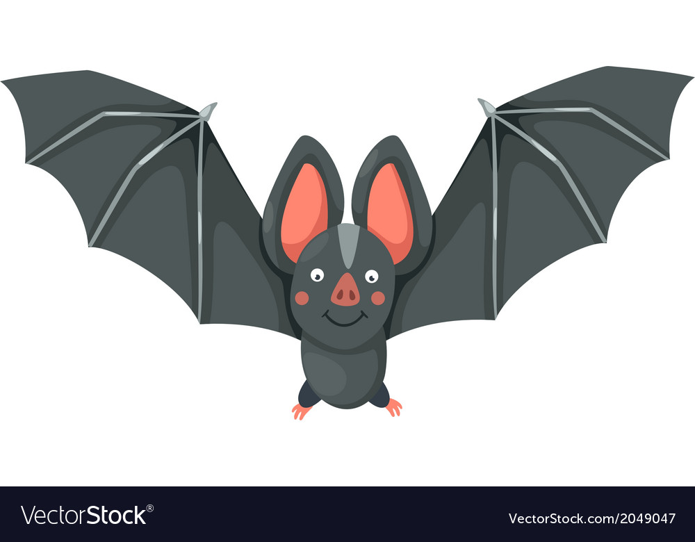 Isolated cartoon bat flying