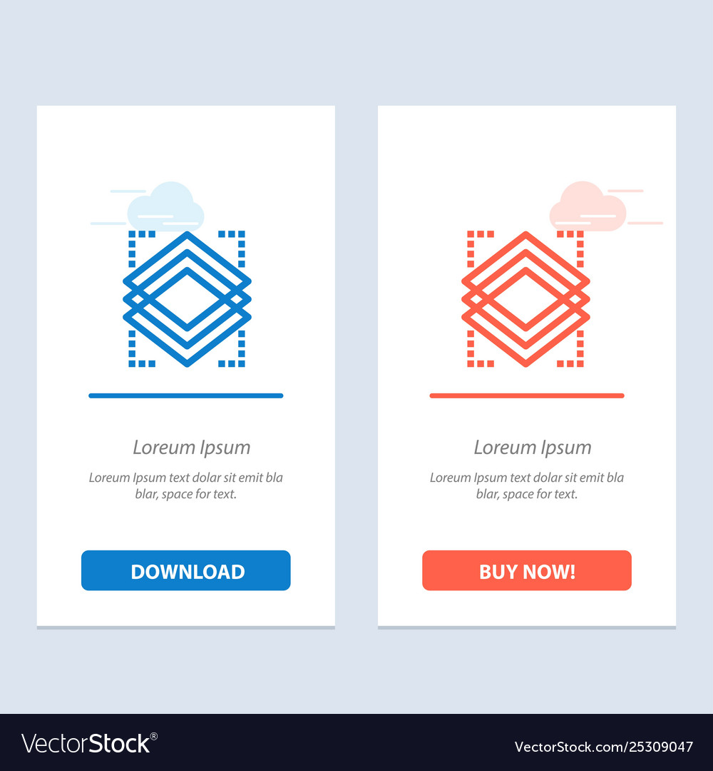 Layers object layer server blue and red download Vector Image Layers object layer server blue and red download