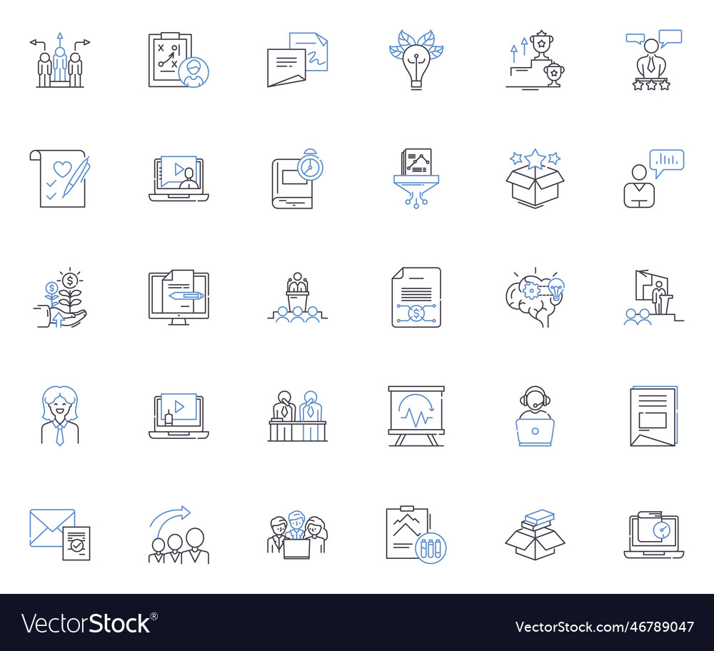 Operational flow line icons collection efficiency Vector Image Operational flow line icons collection efficiency