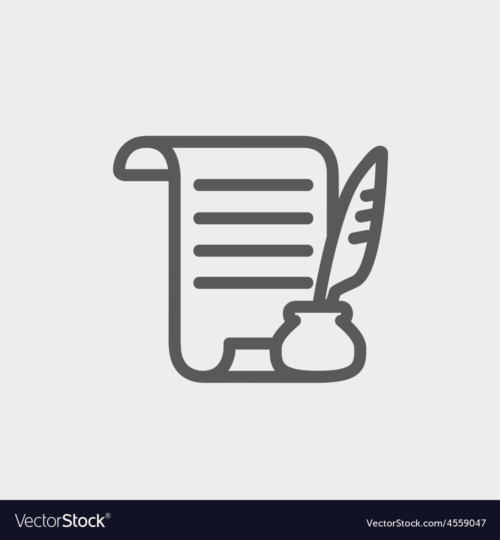 Paper Scroll with Feather Pen Icon