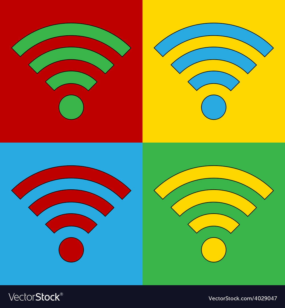 Pop art wi fi icons