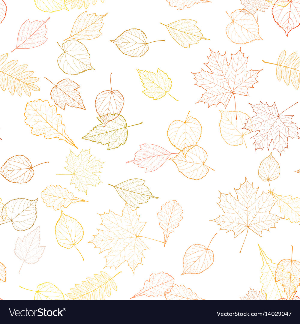 Seamless autumn leaves pattern template