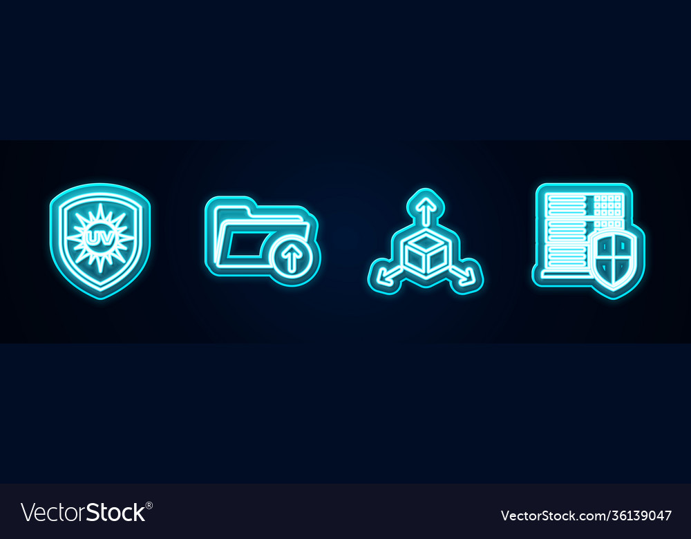 Set line uv protection download arrow with folder